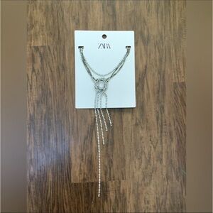 Zara jewel strip necklace in silver